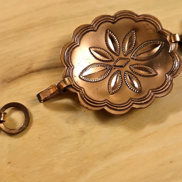 Vintage Southwestern Copper Tone Linking Belt Sz. Small Western - Picture 5 of 7